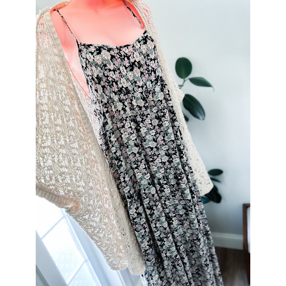 Natural Life Among Wildflowers + Daydreams flowy blooming floral maxi dress L - Picture 8 of 8
